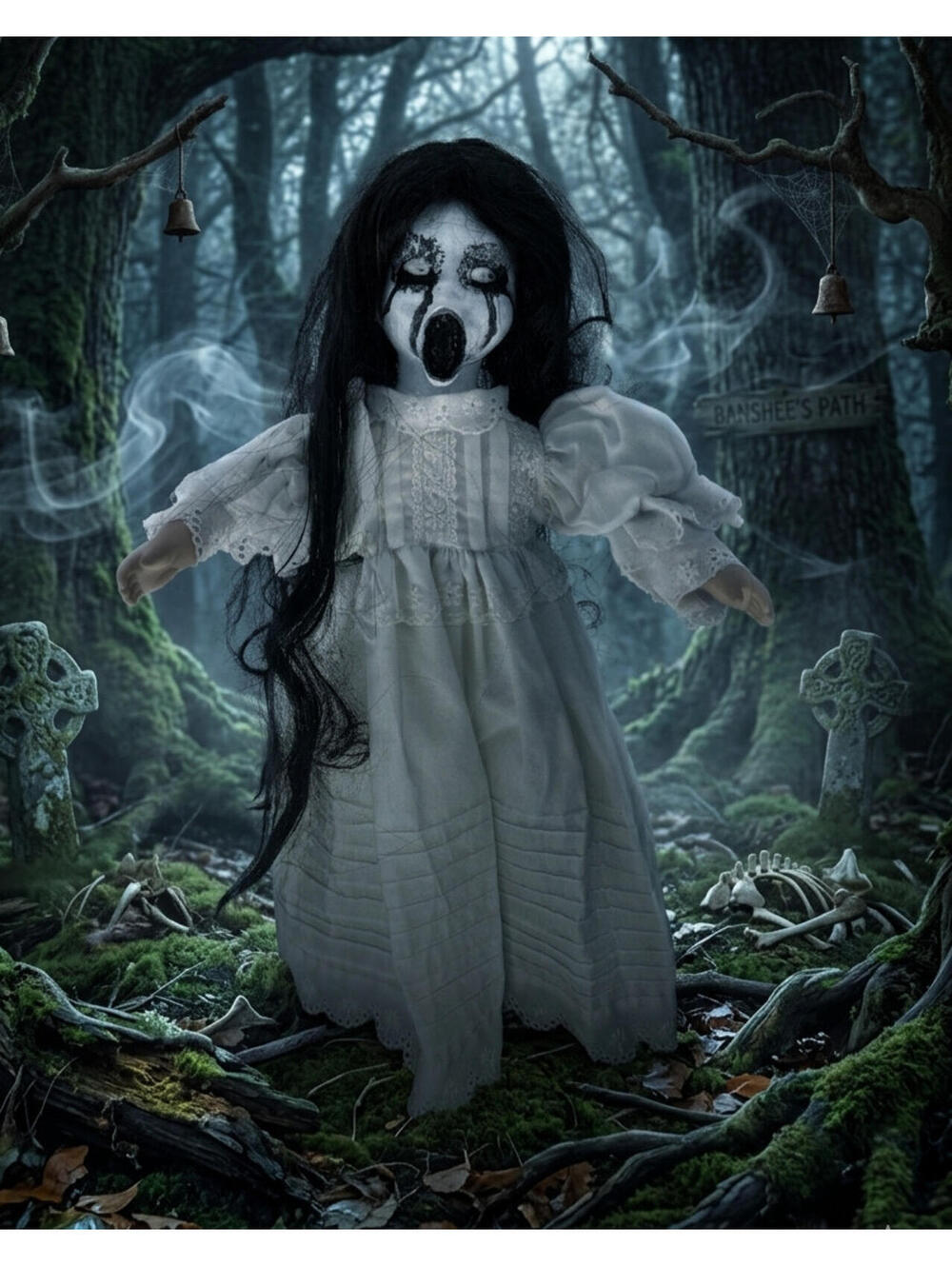 The Banshee's Path - OOAK Scary Creepy Doll 16" Hand Painted Horror Haunting Art